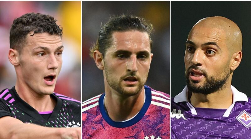 Man City's seven players  United could sign on a free transfer next summer.
