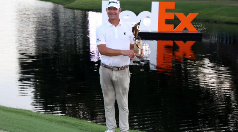Lucas Glover sweats the win in Memphis. (Michael Wade/Icon Sportswire via Getty Images)